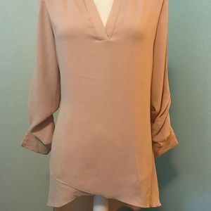Catherine Malandrino Hi-Low Tunic Top w/tab sleeve